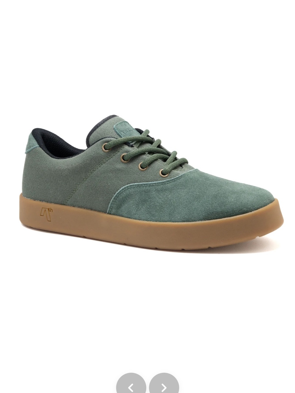 Areth Plug Men's Low-Top Lace-Up Sneaker in Sage Green with Gum Sole